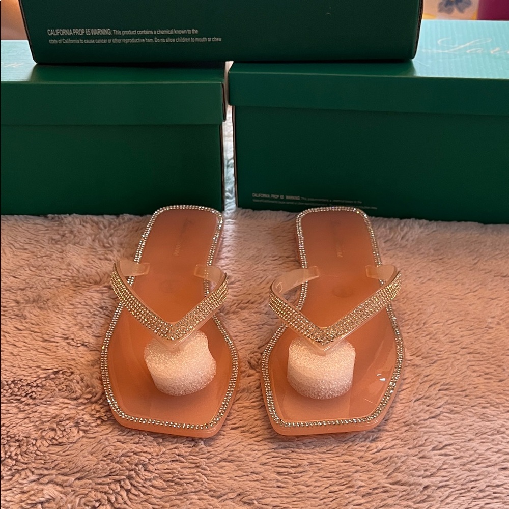 Lauren Lorraine Tampa Pink Rhinestone Sandals